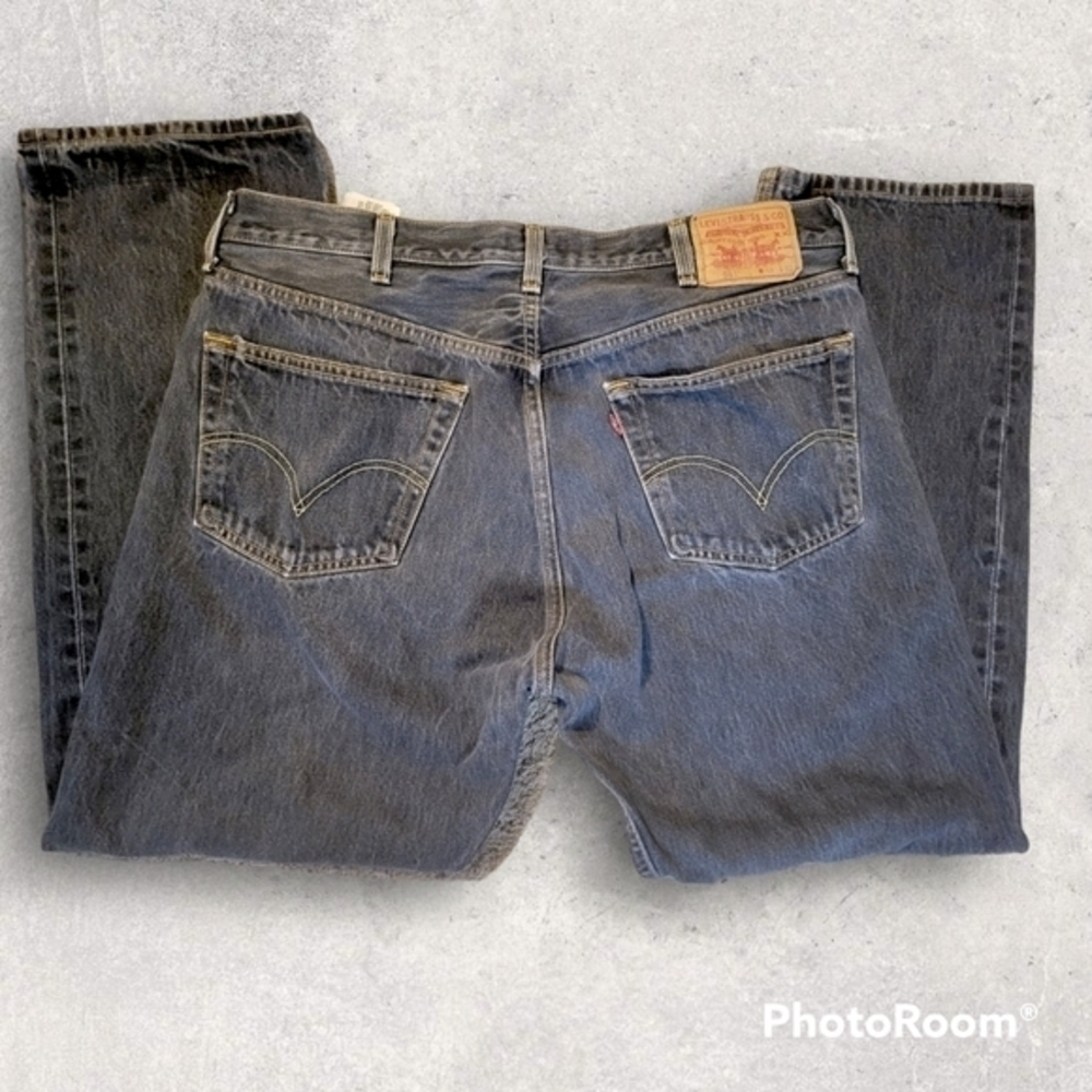 Levi's Men's 501 XX Denim original Jeans Button Fly Stone Wash Black Pants 40X32